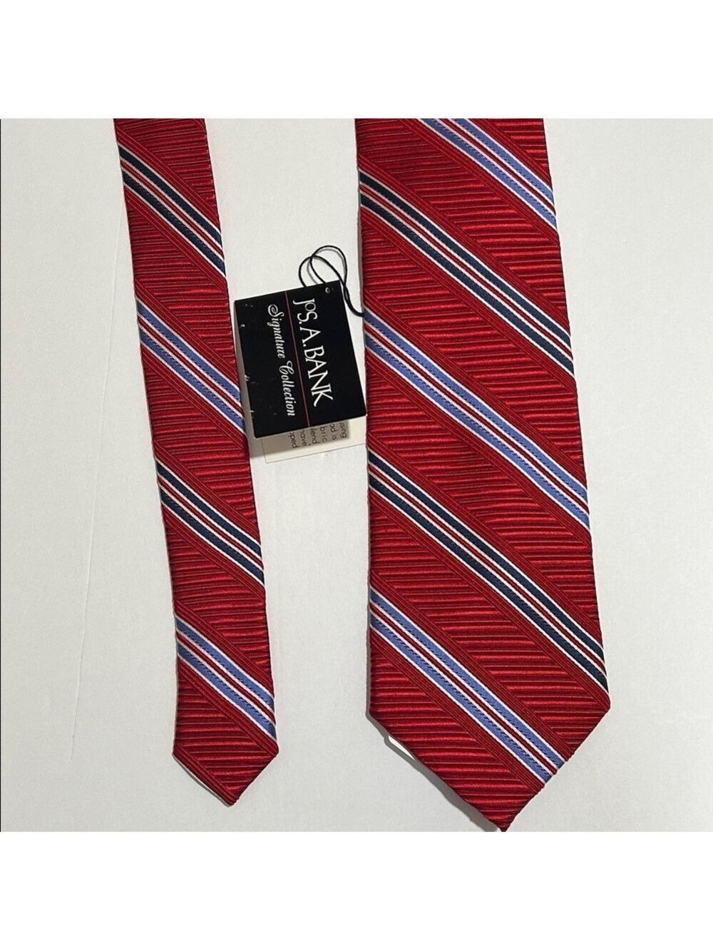 Jos. A. Bank Red and Blue Striped Tie. NWT.